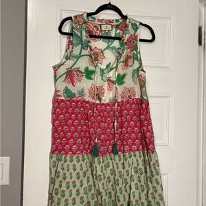 Tuckernuck Floral Midi Dress - Red and Green